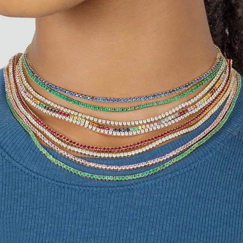 Silver Rainbow Tennis Choker