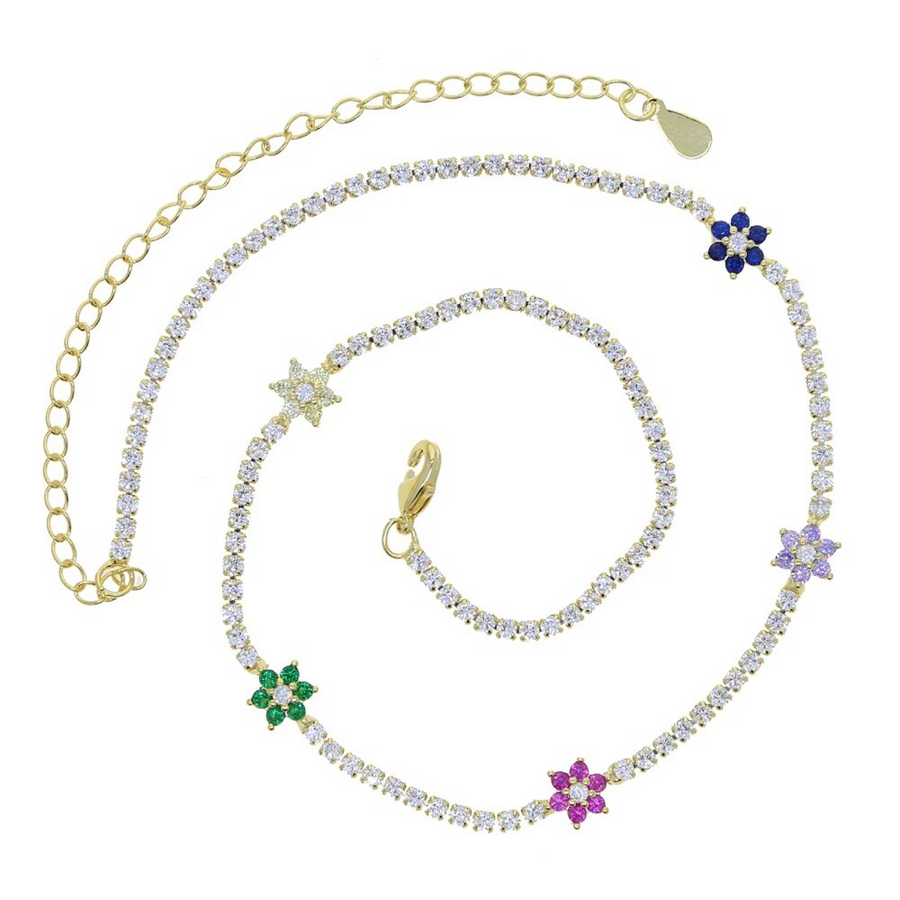 Gold Flower Tennis Choker