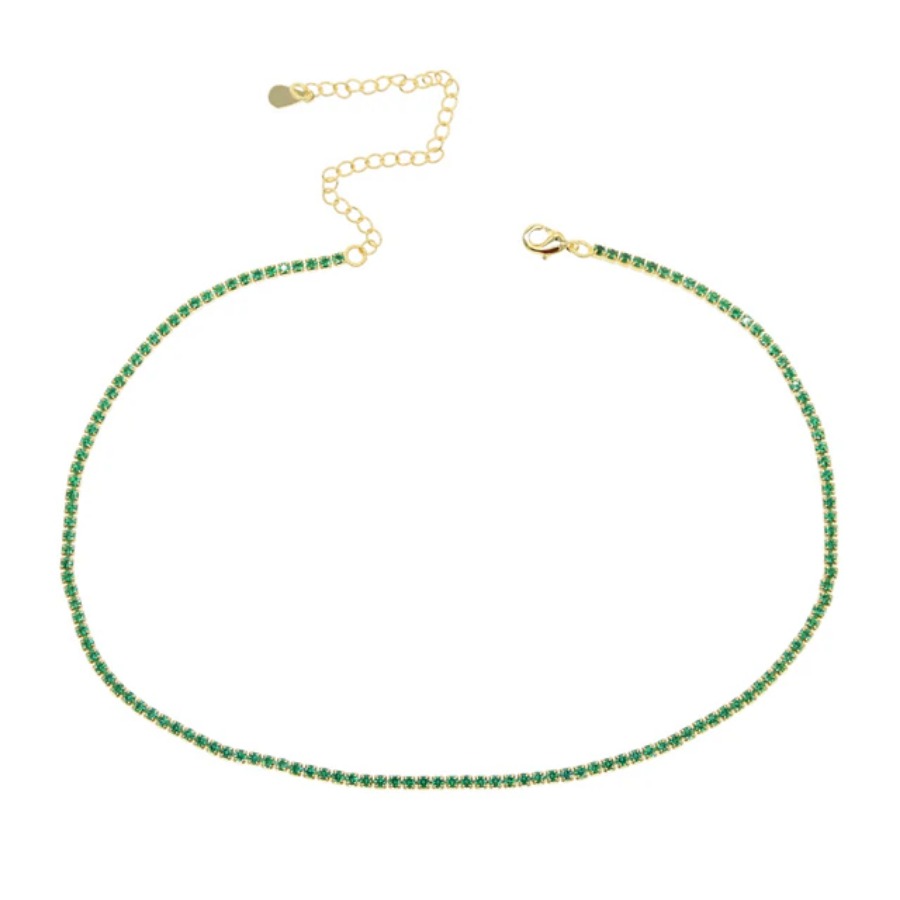 Gold Green Tennis Choker