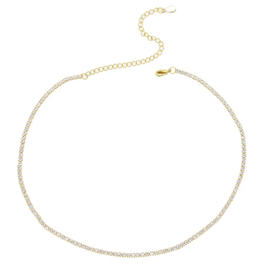 Gold White Tennis Choker