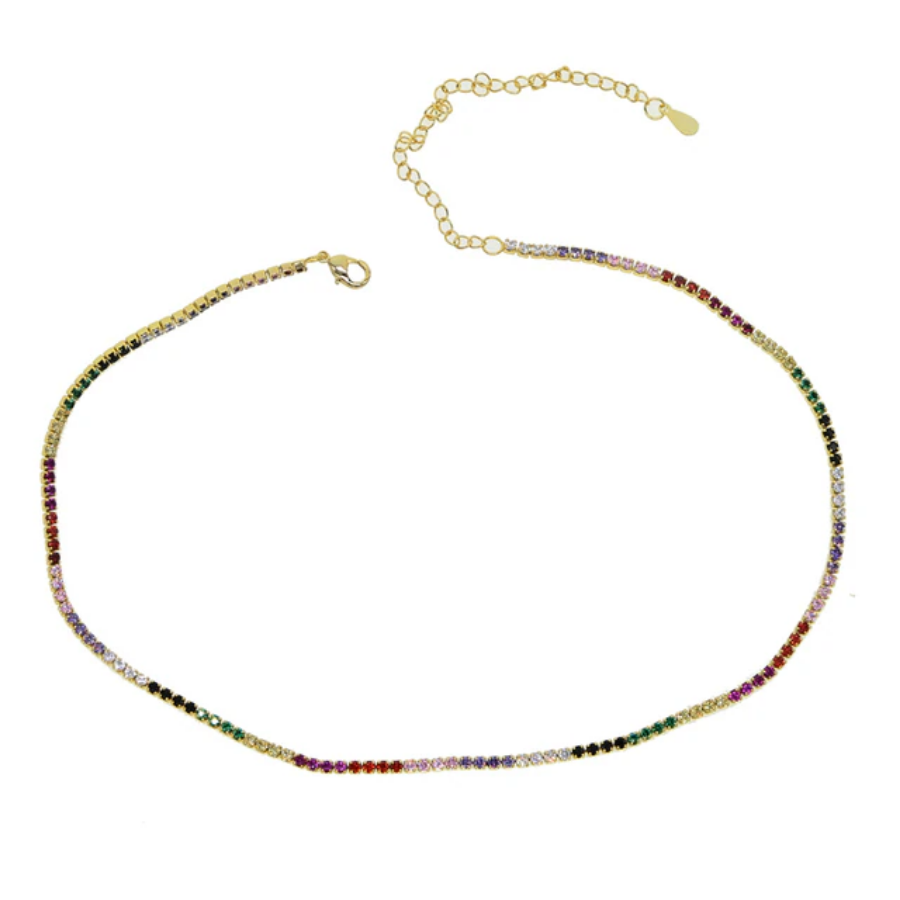 Gold Rainbow Tennis Choker