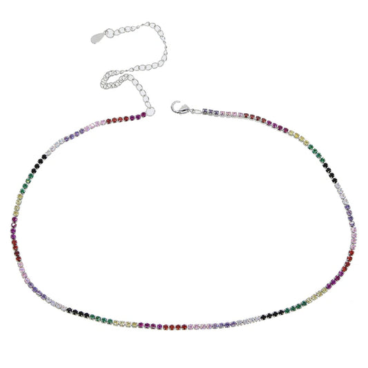 Silver Rainbow Tennis Choker