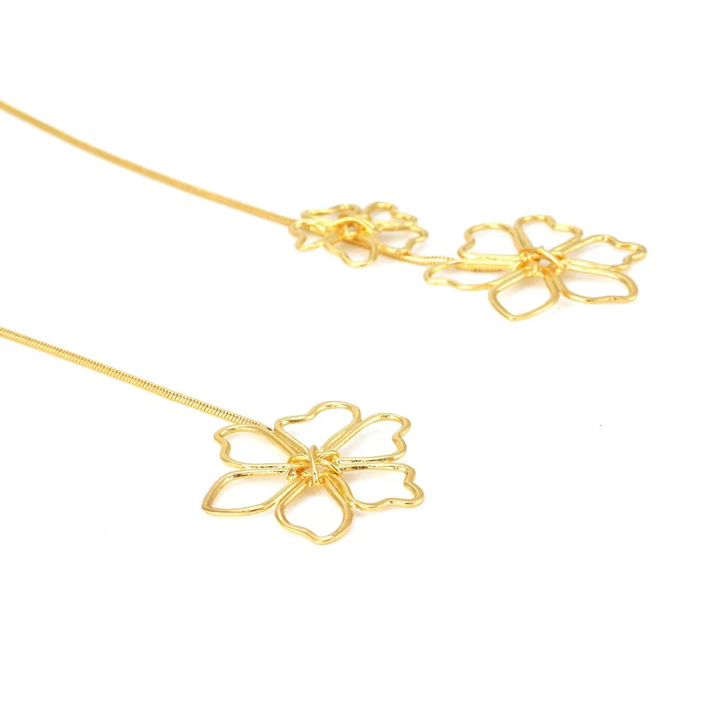 Gold Flower Wrap Necklace