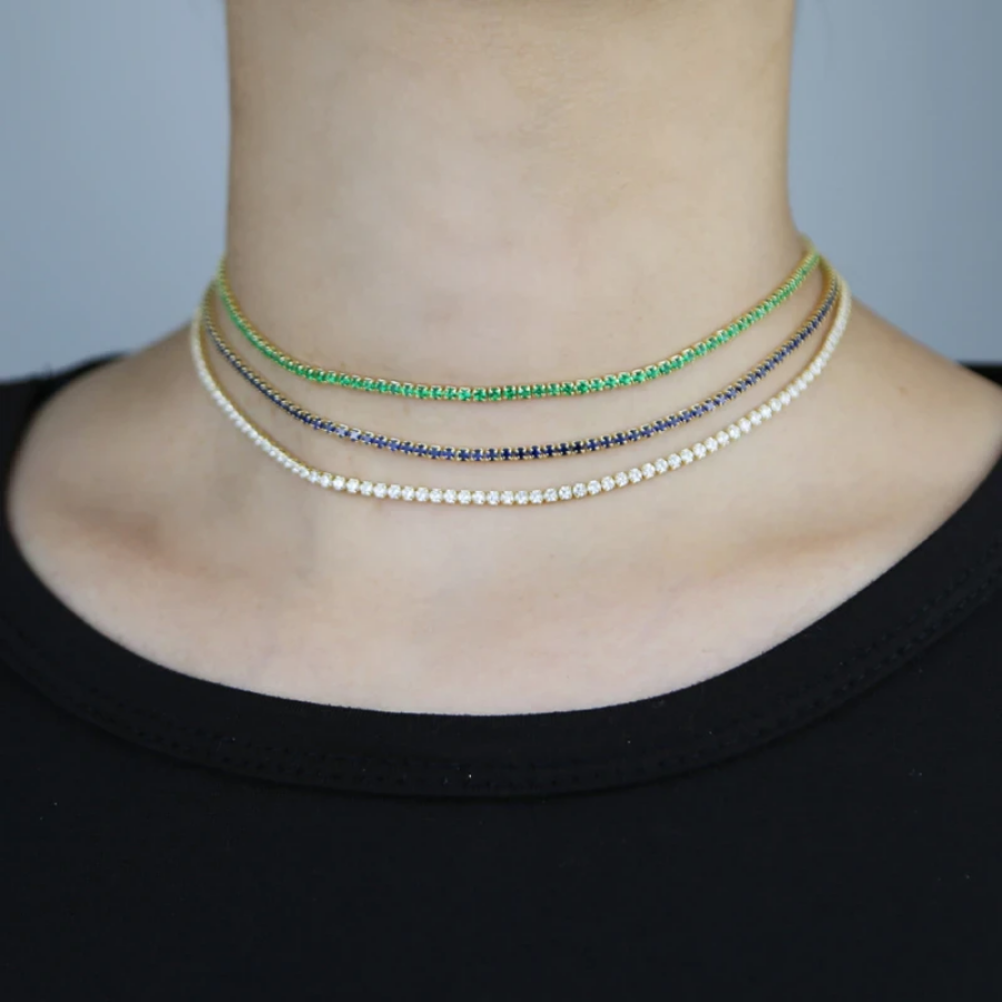 Gold Green Tennis Choker