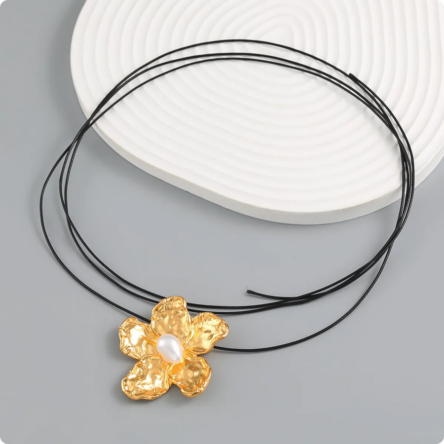 Gold Orchid Choker