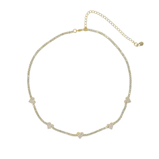 White Heart Tennis Choker