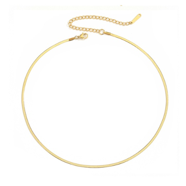 2mm Gold Flat Herringbone Chain