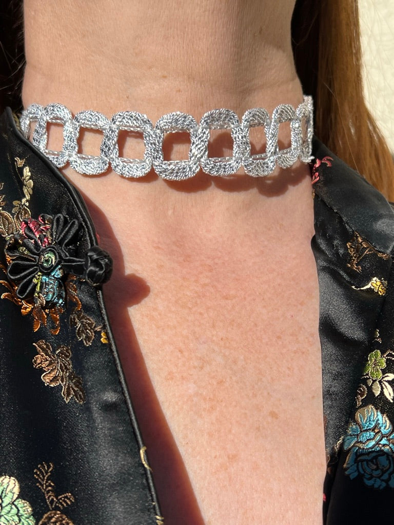 Silver Chiclet Choker