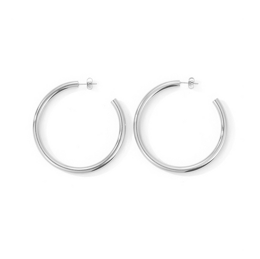 50mm Silver Everywhere All the Time Hoops